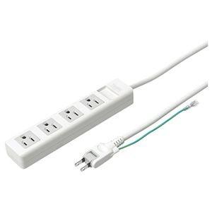 （まとめ） TANOSEE OAタップ マグネット付 3P・4個口 2.5m 1個 〔×4セット〕