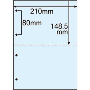 （まとめ） TANOSEE マルチプリンター帳票（FSC森林認証紙） A4 2面 4穴 ブルー 1箱（500枚） 〔×2セット〕