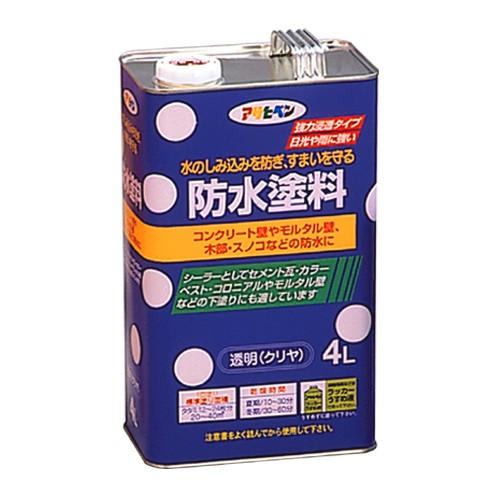 防水塗料 コンクリート 木材 ベランダ 屋上　4L　透明(クリア)色　アサヒペン｜diy-kiraku