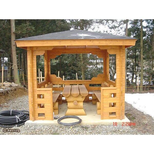 ログハウス ミニログハウス 憧れのガゼボ(西洋東屋)を建ててみませんか