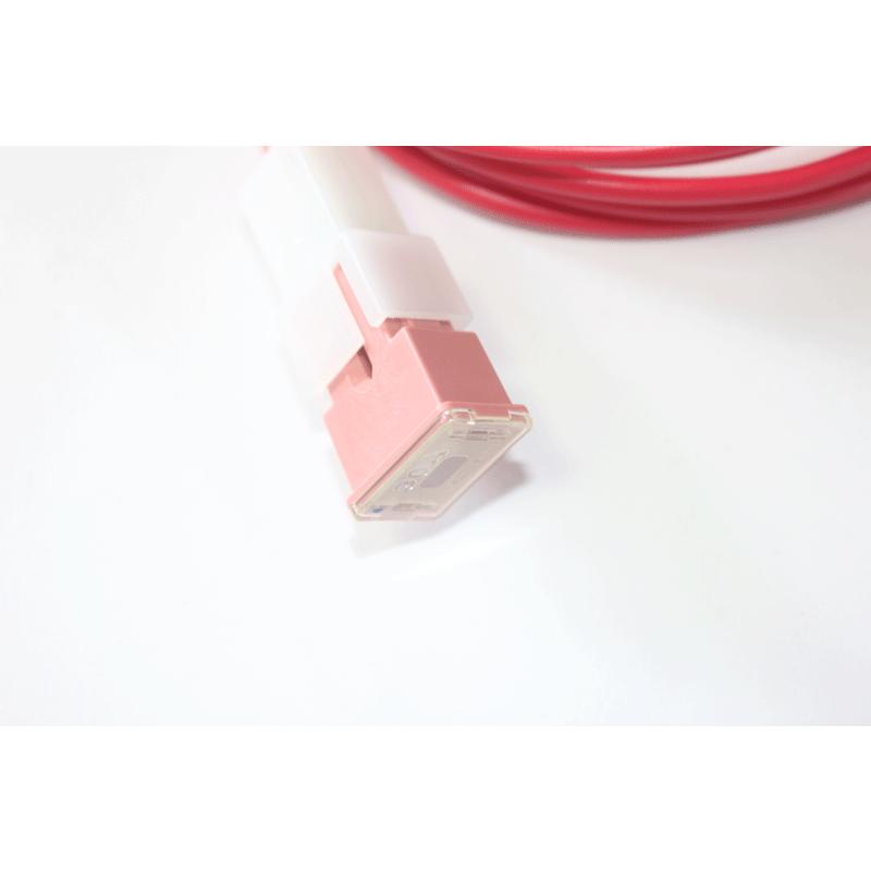 バッ直電源取り出しに バッ直電源ケーブル赤3sq3m スローブローヒューズ30A付 3sq 12V24V 赤 余裕の30A 先端がギボシ端子で加工しやすい|diy-life|02