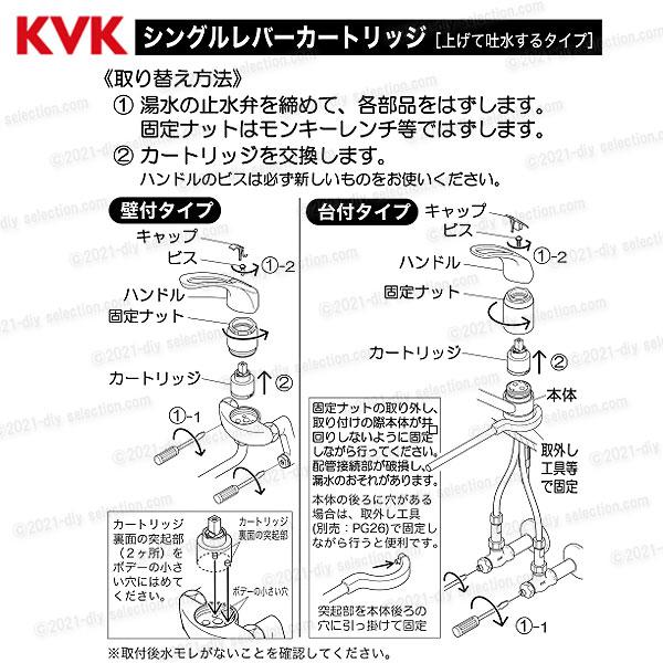 KVK シングルレバーカートリッジ PZ110S（上げ吐水用） 台所水栓用 