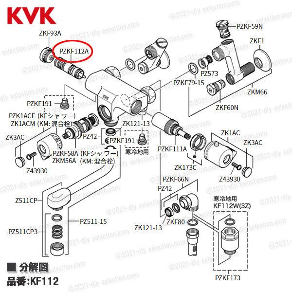 楽天市場】KVK サーモスタットカートリッジ PZKF112A（KF112