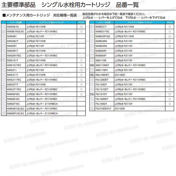 KVK シングルレバーカートリッジ Z110YB（上げ吐水用）前ビスタイプ パッケージ無 台所水栓用 キッチン水栓 構造部品  補修部品・オプションパーツ KVK純正部品｜diy-selection｜07