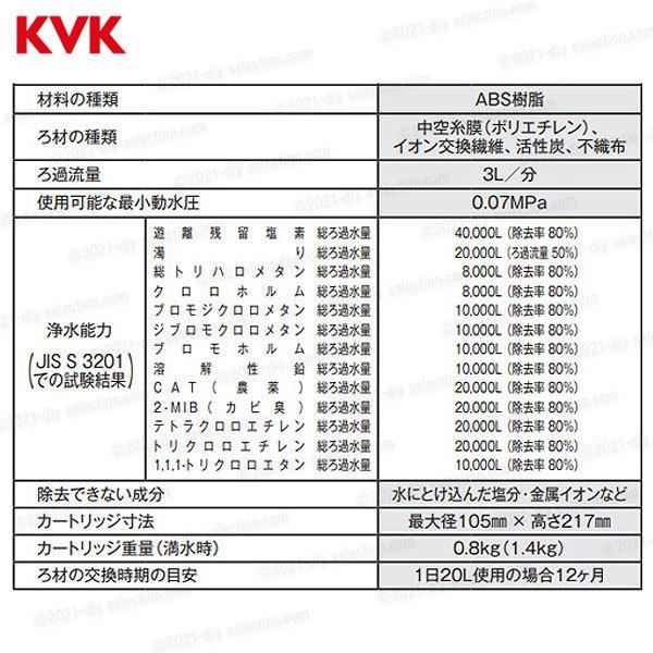 KVK　ビルトイン浄水カートリッジホースセット Z38449A （クリンスイUZC2000共用）17＋2物質除去タイプ メーカー正規品 アンダーシンクタイプ｜diy-selection｜02