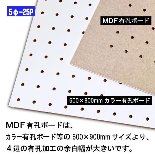MDF有孔ボード額縁タイプ（5φ-25P）4mm厚 600mm×900mm（A品）3枚組 穴