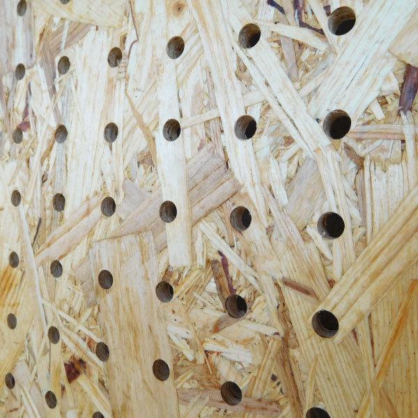 OSB有孔ボード 9mm×約600×900mm（実寸596×896mm）(8φ-30P/A品