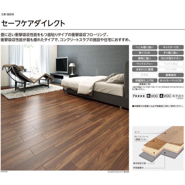 【直貼用】フロア　セーフケアダイレクト　DSWM-DW29T/F（両面テープ施工用）（12kg/0.5坪入）15ケース(7.5坪）セット（アウトレット）_6