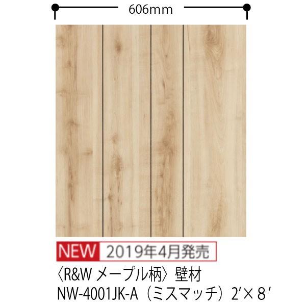 壁用プリント合板 ネオウッド NW-4001JK-A（約48kg/12枚入り）（A品 