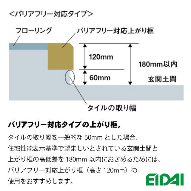 バリアフリータイプ上り框 90×120×2950mm XB-U-※-SK（18kg/1本）（A品／お取り寄せ）EIDAI 永大 永大産業 玄関框 玄関造作材 建築部材 建築資材 リフォーム材_12