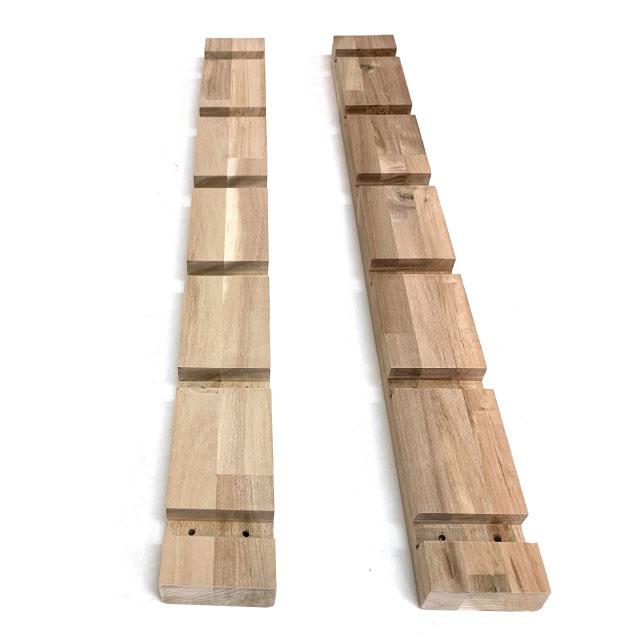 アカシア支柱 無塗装 27mm×60mm×570mm 15mm厚棚板用 2本組（約460g/本