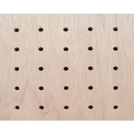 ラワン有孔ボード(無塗装) 9mm×920mm×1830mm(5φ-25P/A品) 3枚組 穴あき