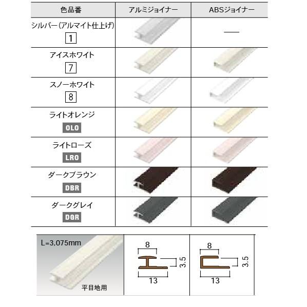 アイカ工業 アルミジョイナー 見切り・入隅用 スノーホワイト ZK1028B