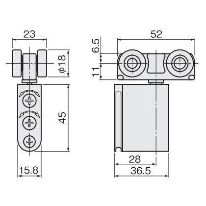 ※法人専用品※アトムリビンテック 上部吊車 白 AFD-290-B(W) 080018 0|diy-tool|02