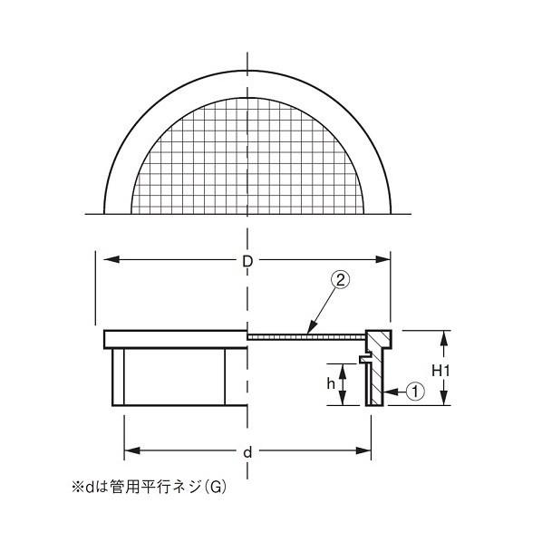 アウス 防虫目皿(内ネジ) D-3BE 125 1個の画像