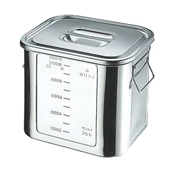 アズワン 角型目盛付ポット 取手付き 30.7L 4-1006-13