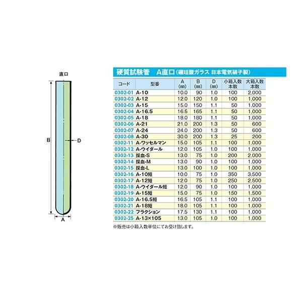 アズワン 試験管[A-10短]直口 6-296-16_2