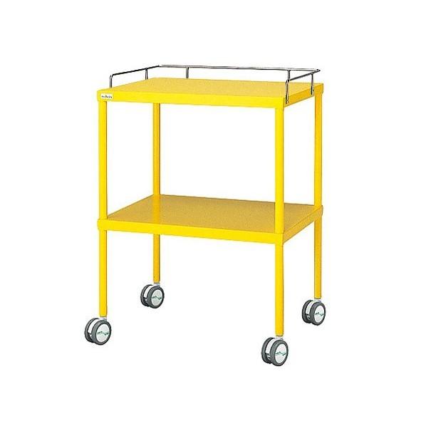 アズワン カラフル回診車 手摺付 イエロー 616×450×842mm 0-210-05