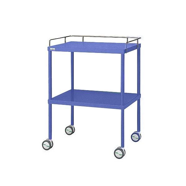 アズワン カラフル回診車 手摺付 ブルー 616×450×842mm 0-210-11
