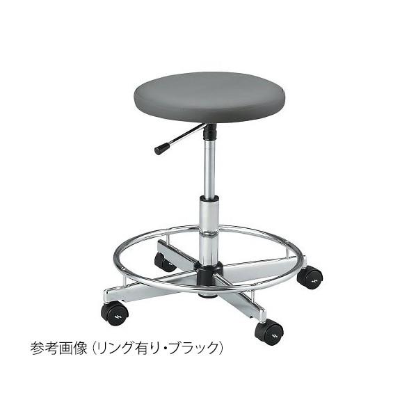 アズワン クリーンルーム用帯電防止チェア(クラス100対応)リング有り CR-84B ブラック 590×590×460〜620mm 3-638-02_1