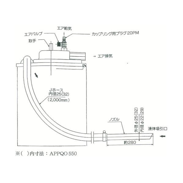 アクアシステム エア式掃除機乾湿両用クリーナー（オープンペール缶用） APPQO400AS 1の画像