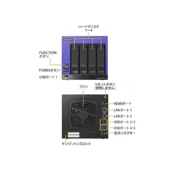 アイオーデータ機器 高速CPU搭載 4ドライブNAS LAN DISK（HDL4-Z25SI3Bシリーズ）48TB HDL4-Z25SI3B48 1個の画像