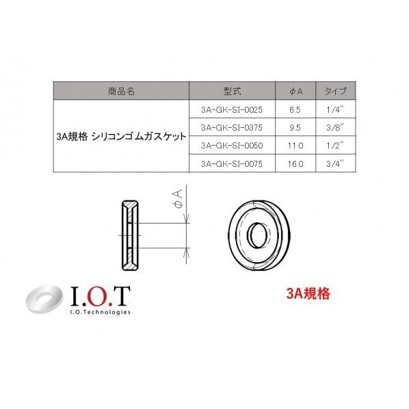 アイ・オー・テクノロジーズ 3A規格 シリコンゴムガスケット 3/8" 3A-GK-SI-0375(20p) 20個_2