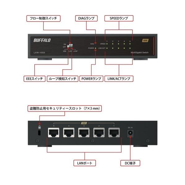 バッファロー ハブ 10GbE 5ポート スイッチングHub LXW-10G5 1個 : DIY