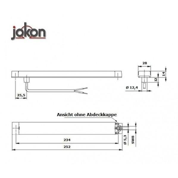 カーク産業 LEDハイレベルストップライト（赤） 赤 252×28×14mm 15.0017.000 1個の画像