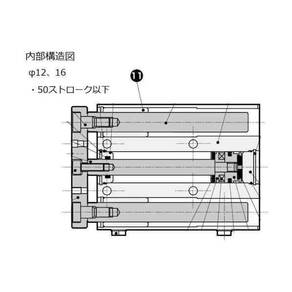 ガイド付きシリンダ すべり軸受 STG-M-12-30-T2V-H 【ピーコンスパイク】