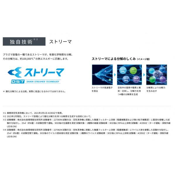 ダイキン(DAIKIN) UVストリーマ空気清浄機 ACB50Z-S 学習机