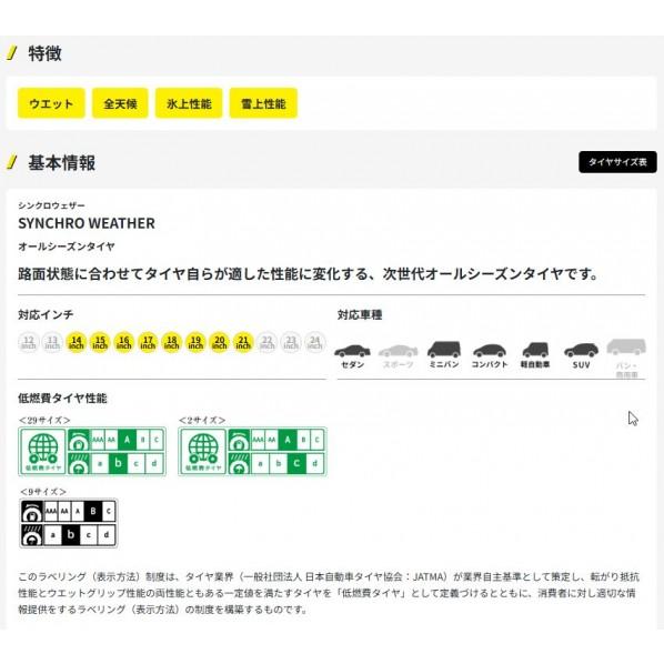 ※法人専用品※オールシーズンタイヤ SYNCHRO WEATHER オールシーズンタイヤ SYNCHRO WEATHER 275/35R20 102V XL 361025 1本の画像