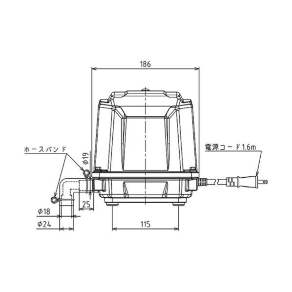 大晃機械 ブロワ 80L/min （浄化槽・魚水槽用） 単相AC100V TIP-80F 1台_4