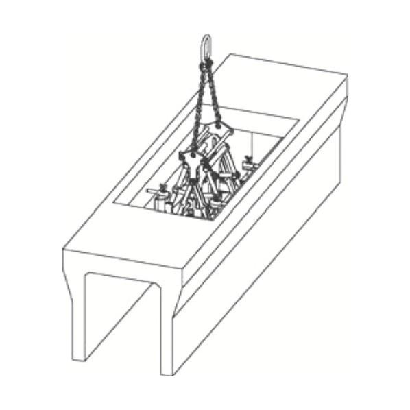 イーグル・クランプ 可変側溝用内つりクランプ EUIV-2000kg(300-500 
