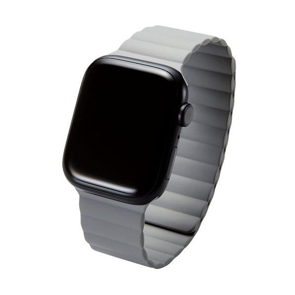 エレコム Apple Watch 49/45/44/42mm用バンド マグネット シリコン グレー AW-45BDMAGGY｜diy-tool｜03