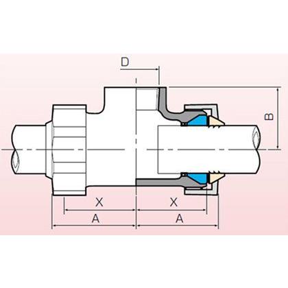 エスコ 径違いメネジチーズ/メカニカル継手 65A×50A×Rc2  EA469HH-16の画像