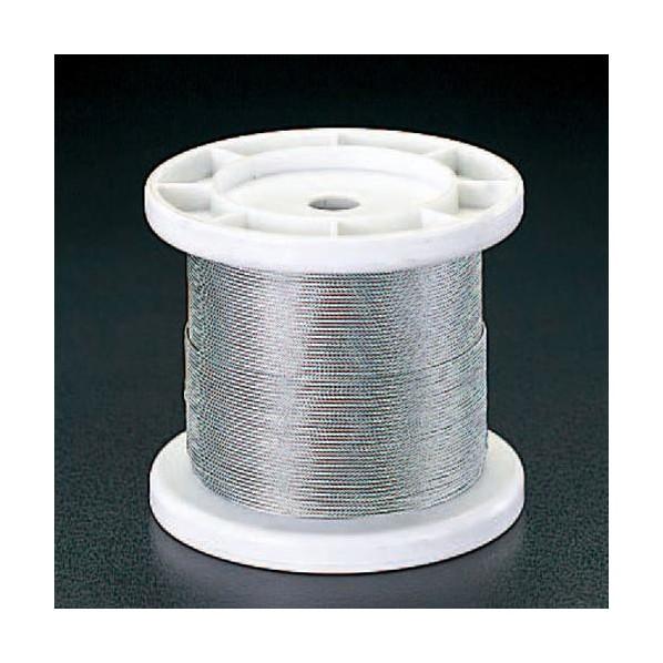 エスコ ワイヤーロープ(ステンレス製) 0.36mm×100m(7×7) EA628SR-103 1個