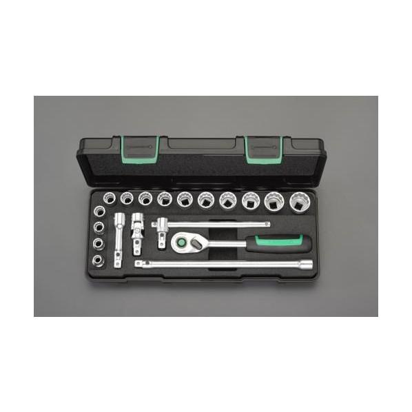 エスコ(esco) 3/8インチsq ソケットレンチセット ソケットレンチセット EA617CC-1A