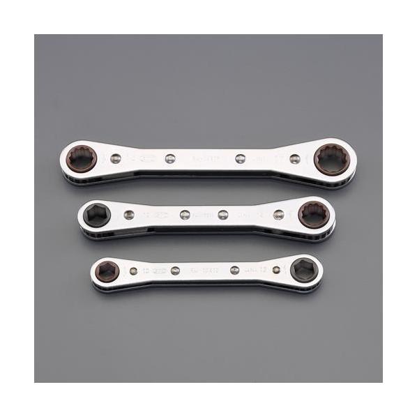 エスコ(esco) 3本組ラチェットメガネレンチセット EA602CC