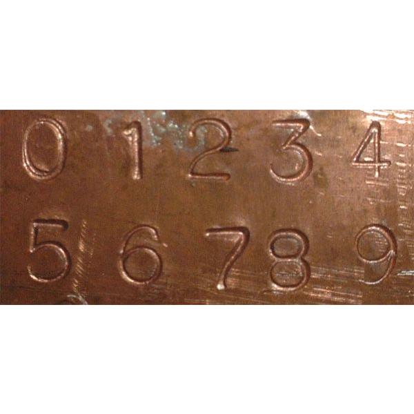 エスコ 9.5mm[数字]刻印セット EA591HR-9 1個_1