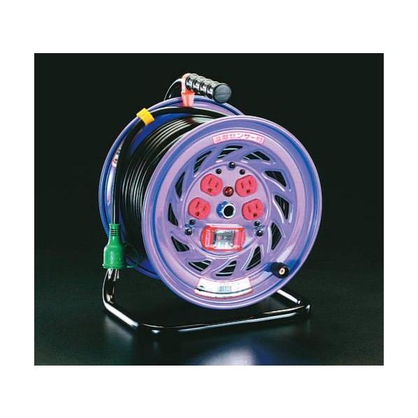 エスコ [過負荷漏電遮断]電工ドラム 100V×30m EA815DK-30