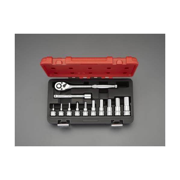 エスコ(esco) ヘックスビットソケットレンチセット 1/2sq EA618KT-1