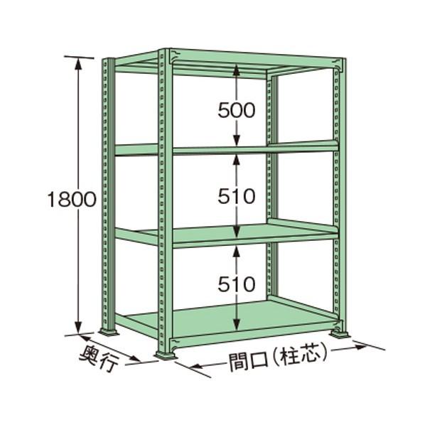 ※法人専用品※扶桑金属工業 中量ラック グリーン 1790×300×1800mm ME1818S04T