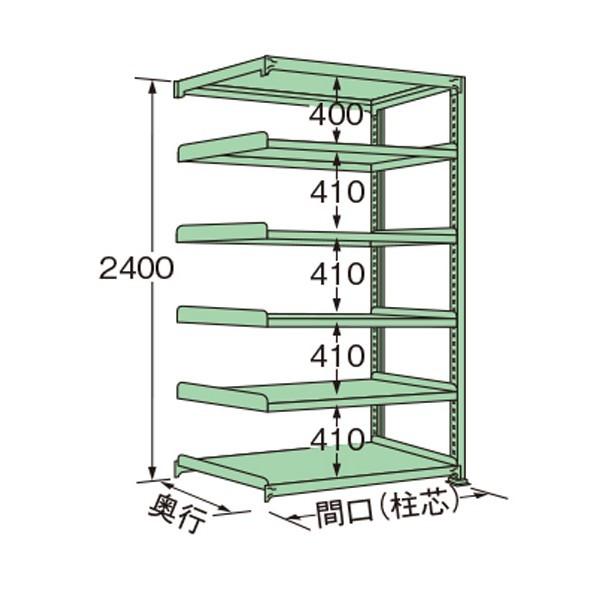※法人専用品※扶桑金属工業 中量ラック グリーン 1790×450×2400mm ME2418M06R