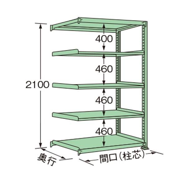 ※法人専用品※扶桑金属工業 中量ラック グリーン 890×450×2100mm ML2109M05R