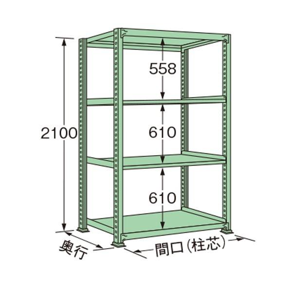 ※法人専用品※扶桑金属工業 中量ラック グリーン 1800×750×2100mm MM2118J04T