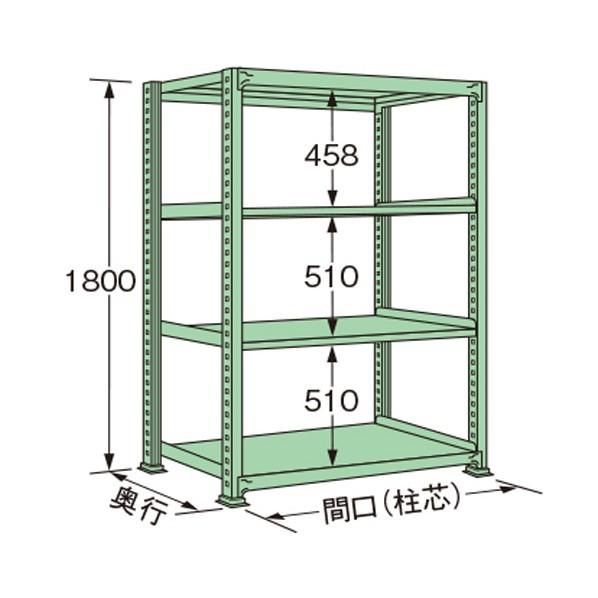 法人専用品※扶桑金属工業 中量ラック グリーン 1800×600×1800mm