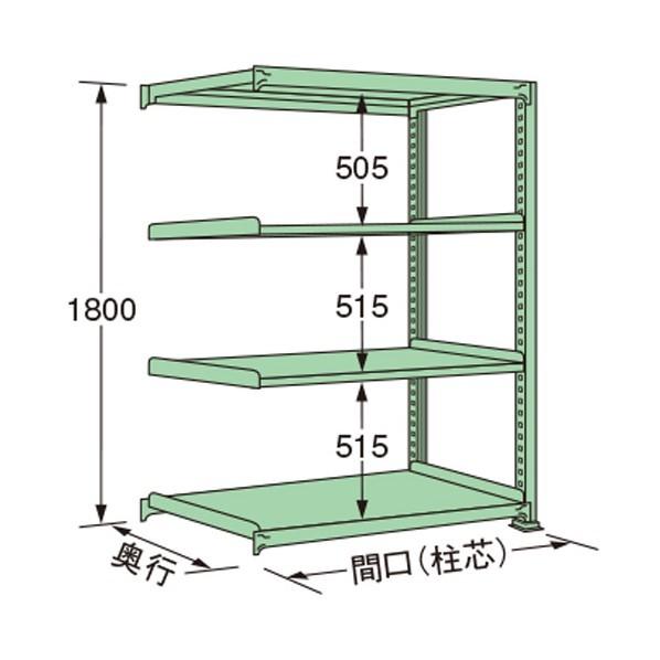 ※法人専用品※扶桑金属工業 中量ラック グリーン 1190×300×1800mm MS1812S04R
