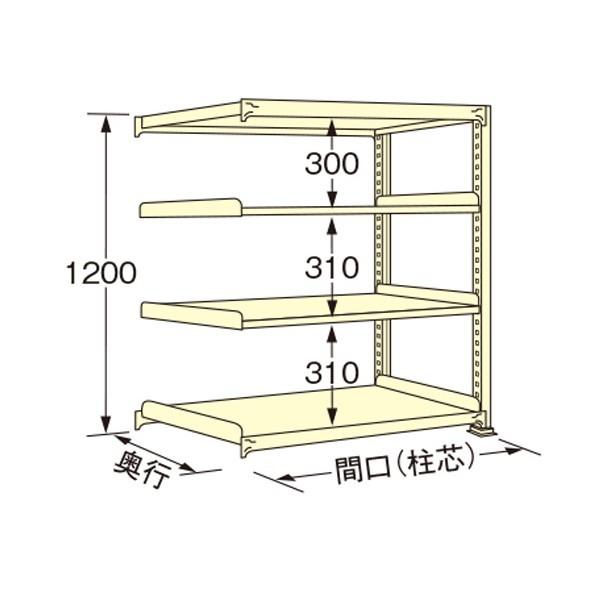 ※法人専用品※扶桑金属工業 中量ラック アイボリー 1490×450×1200mm WL1215M04R