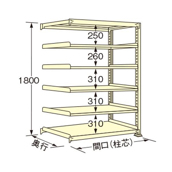 ※法人専用品※扶桑金属工業 中量ラック アイボリー 1790×900×1800mm WL1818K06R